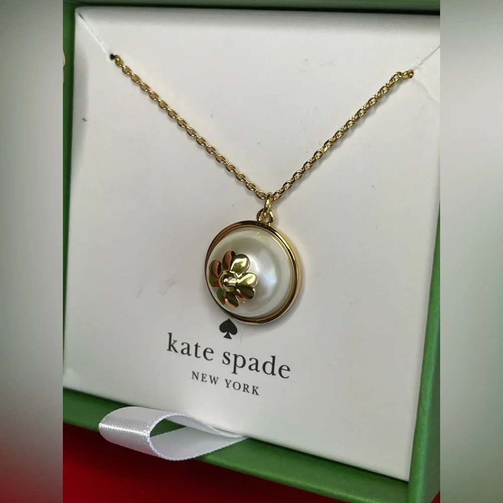 Kate Spade Necklace,Kate Spade Gold Necklace with gold Flower Charm